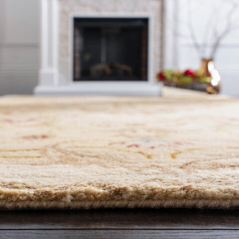 Empire Wool Rug in Beige and Light Gold