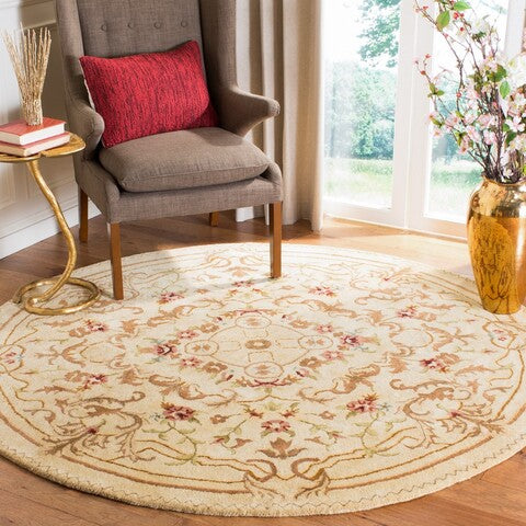 Empire Wool Rug in Beige and Light Gold