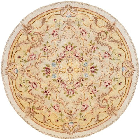 Empire Wool Rug in Beige and Light Gold