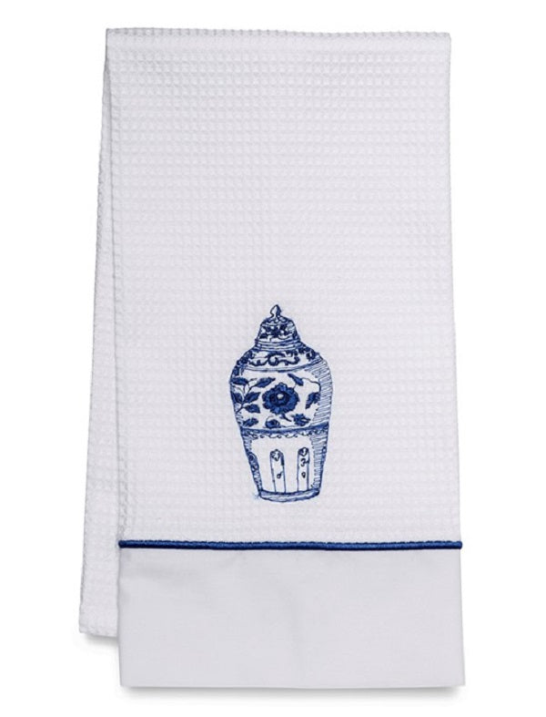 Guest Towel, Waffle Weave , Satin Stitch, Ginger Jar (Narrow)