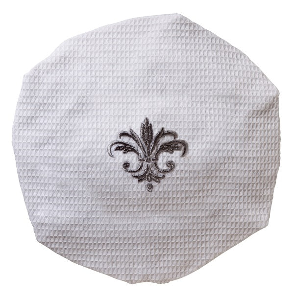 Shower Cap, Waffle Weave - Fleur de France (Pewter)