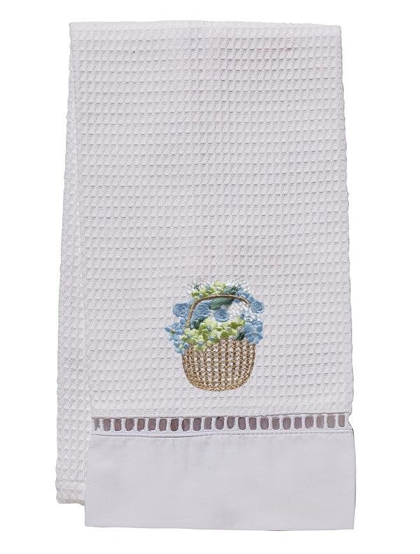 Guest Towel, Waffle Weave, Basket of Blooms