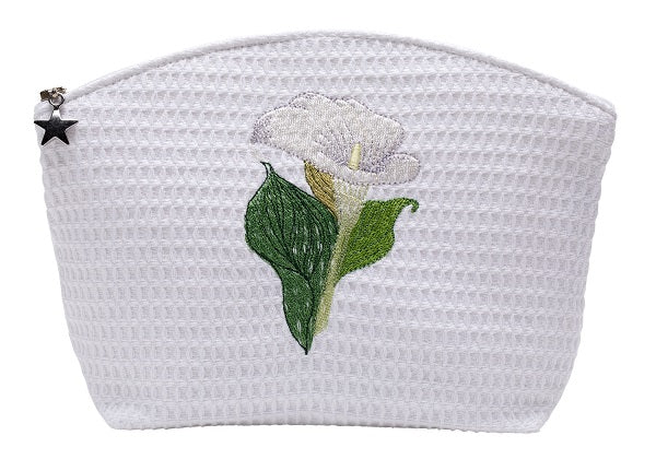 Cosmetic Bag (Medium), Calla Lily (White)