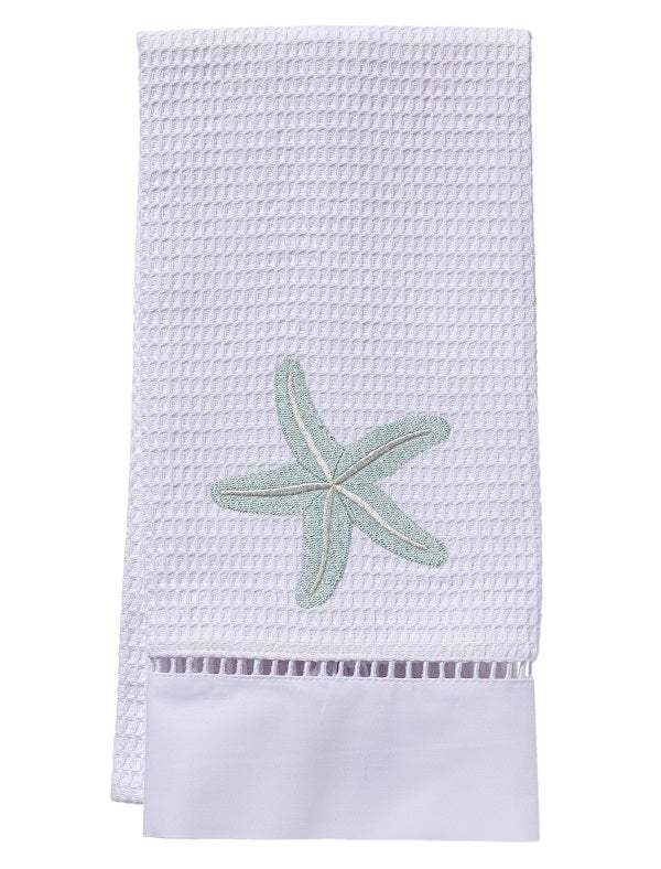 Guest Towel, Waffle Weave, Solo Starfish (Aqua)