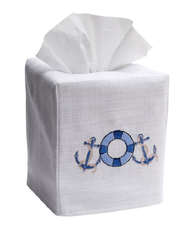 Tissue Box Cover, Life Saver (Blue)