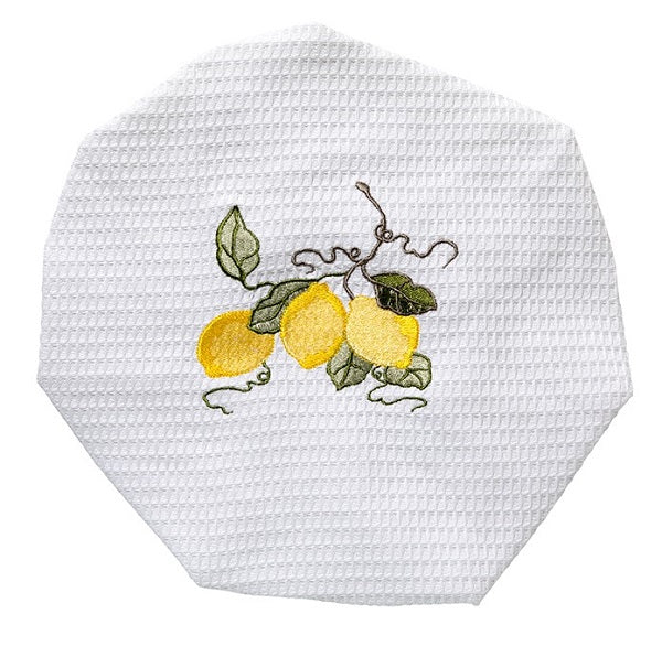 Shower Cap, Waffle Weave, Lemon Branch