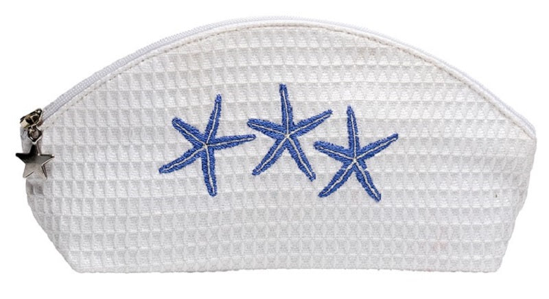 Cosmetic Bag (Small), Three Starfish (Blue)