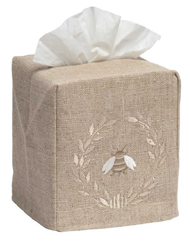 Tissue Box Cover, Napoleon Bee Wreath (Beige)