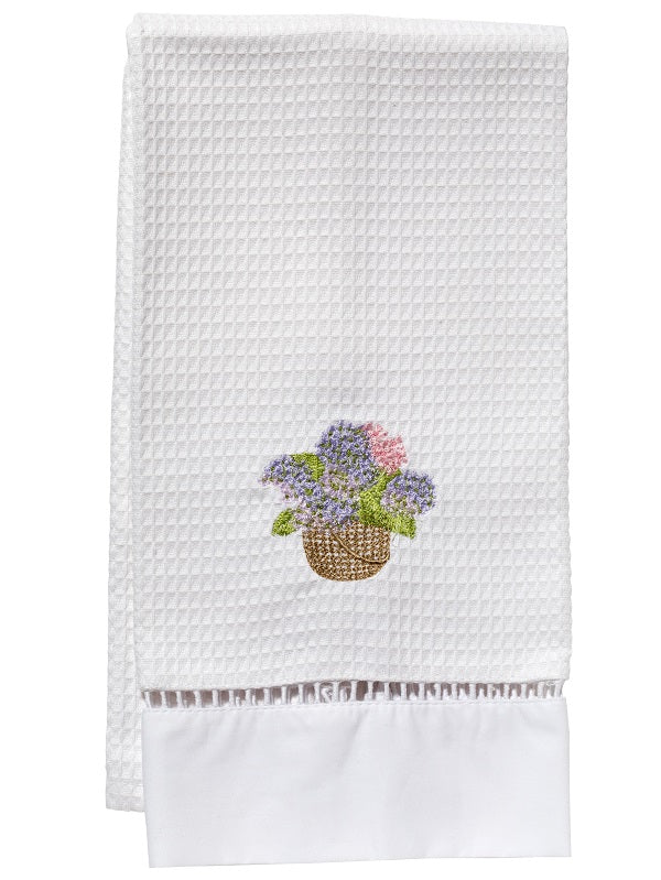 Guest Towel, Waffle Weave, Hydrangea Basket (Pink, Blue)