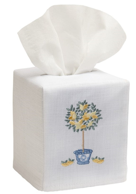 Tissue Box Cover, Lemon Topiary Tree