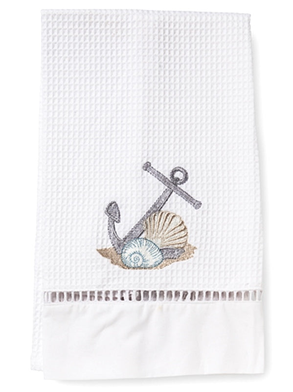 Guest Towel, Waffle Weave, Anchor (Blue-Beige)