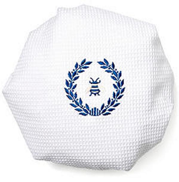 Shower Cap, Waffle Weave, Napoleon Bee Wreath (Navy)