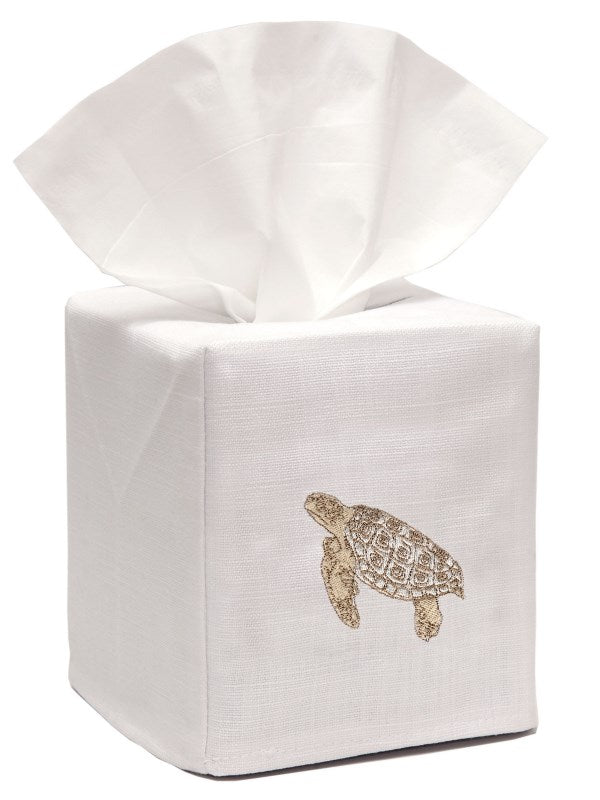 Tissue Box Cover, Sea Turtle (Beige)