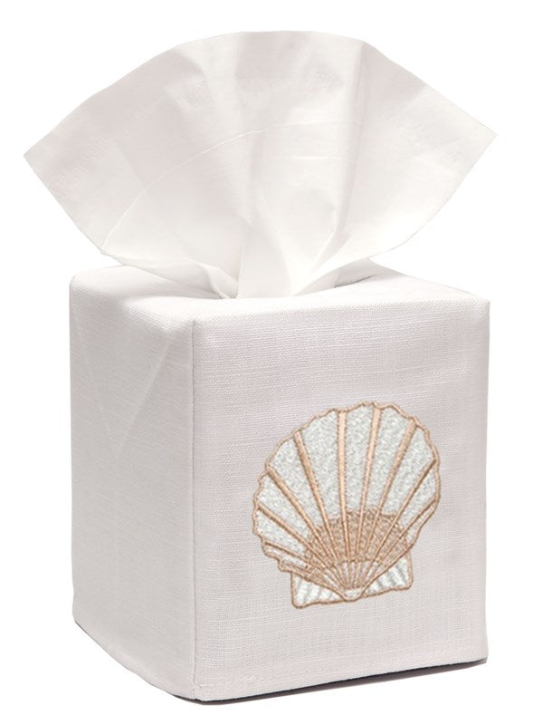 Tissue Box Cover, Scallop (Beige)