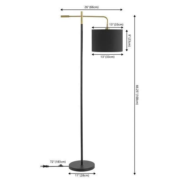 Safavieh Thera Floor Lamp in Black/Brass Gold with Adjustable Shade