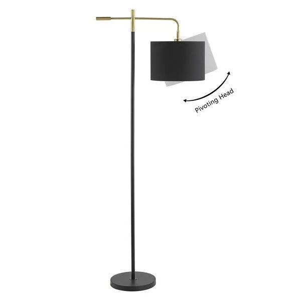 Safavieh Thera Floor Lamp in Black/Brass Gold with Adjustable Shade