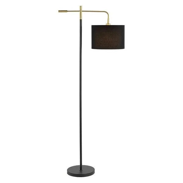 Safavieh Thera Floor Lamp in Black/Brass Gold with Adjustable Shade