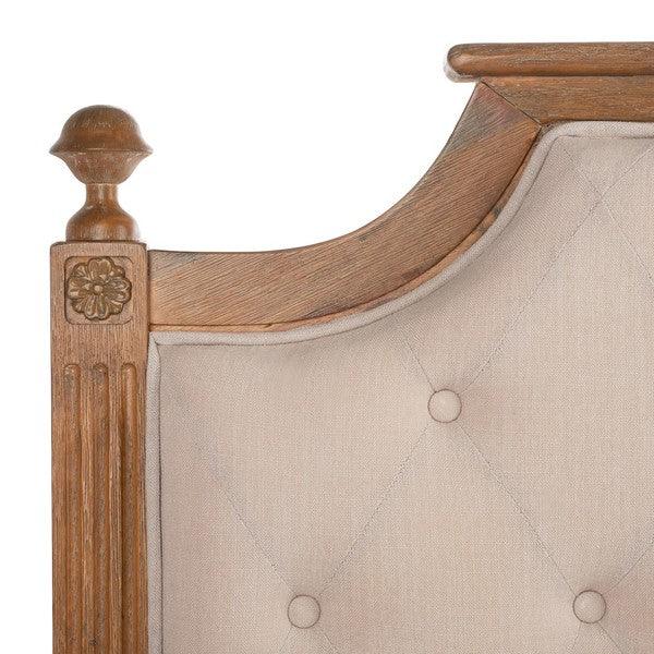 Safavieh Rustic Wood Beige Tufted Linen Headboard