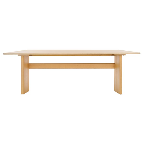 Bellarose Travertine Dining Table in Natural with Ash wood Legs