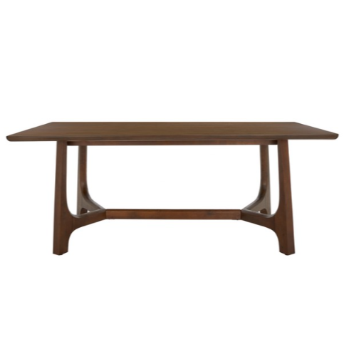 Adelee Wood Dining Table in Medium Oak with V-shaped Trestle Base