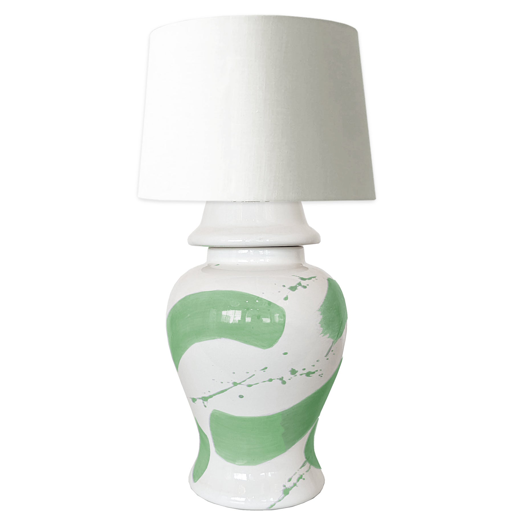 Cabbage Patch Brushstroke Ginger Jar Lamp