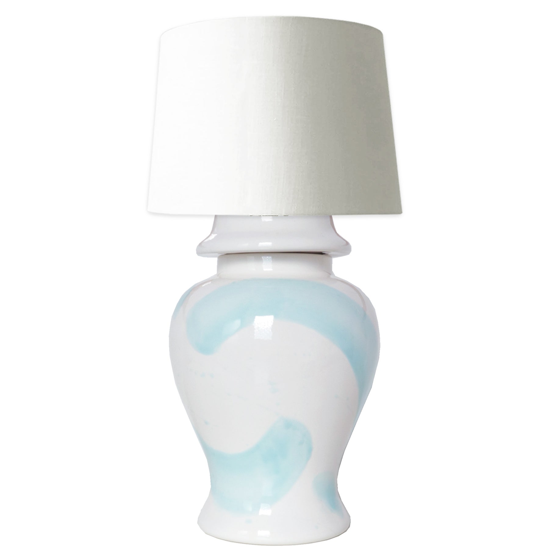 Robin's Egg Brushstroke Ginger Jar Lamp