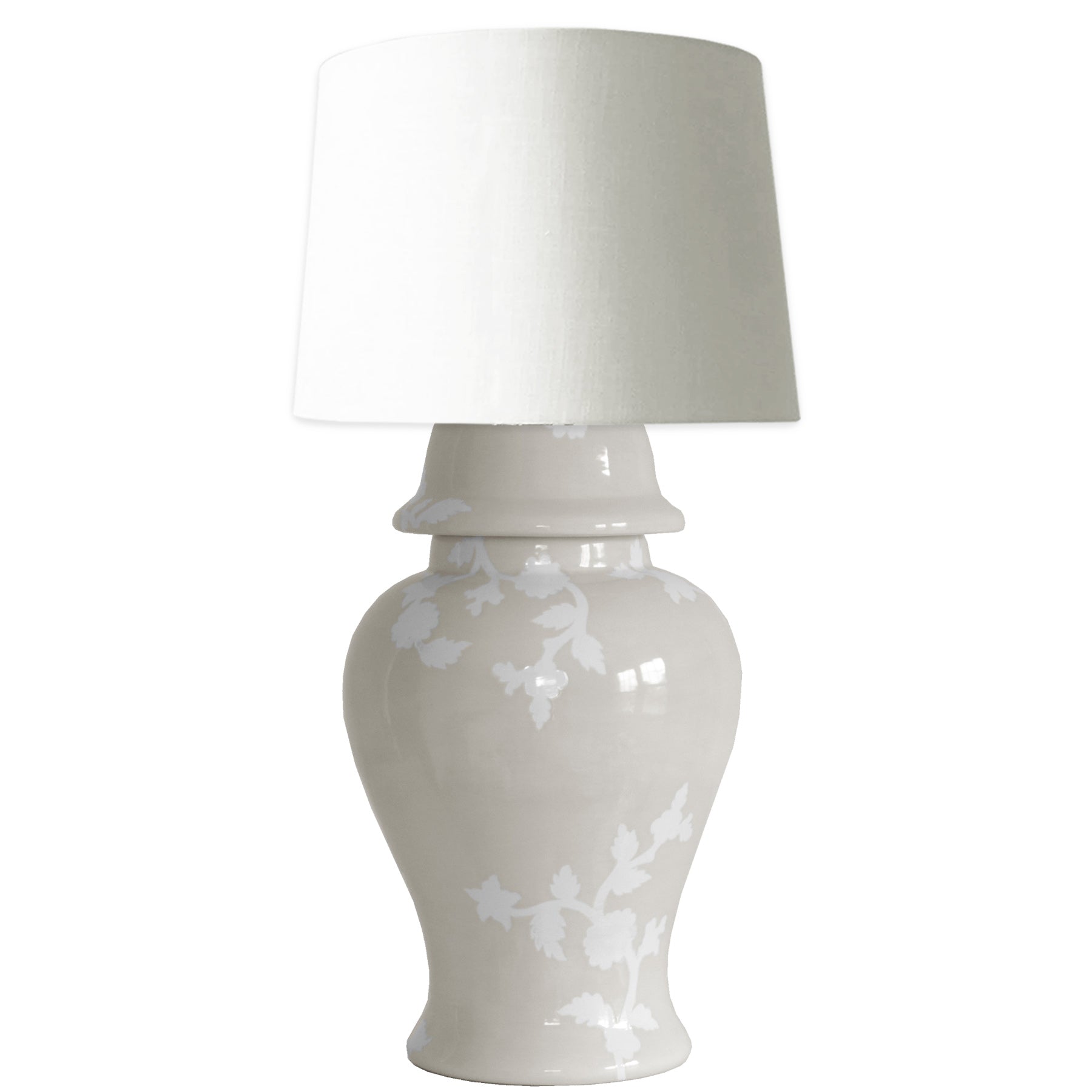 Chinoiserie Dreams Ginger Jar Lamp in Beige