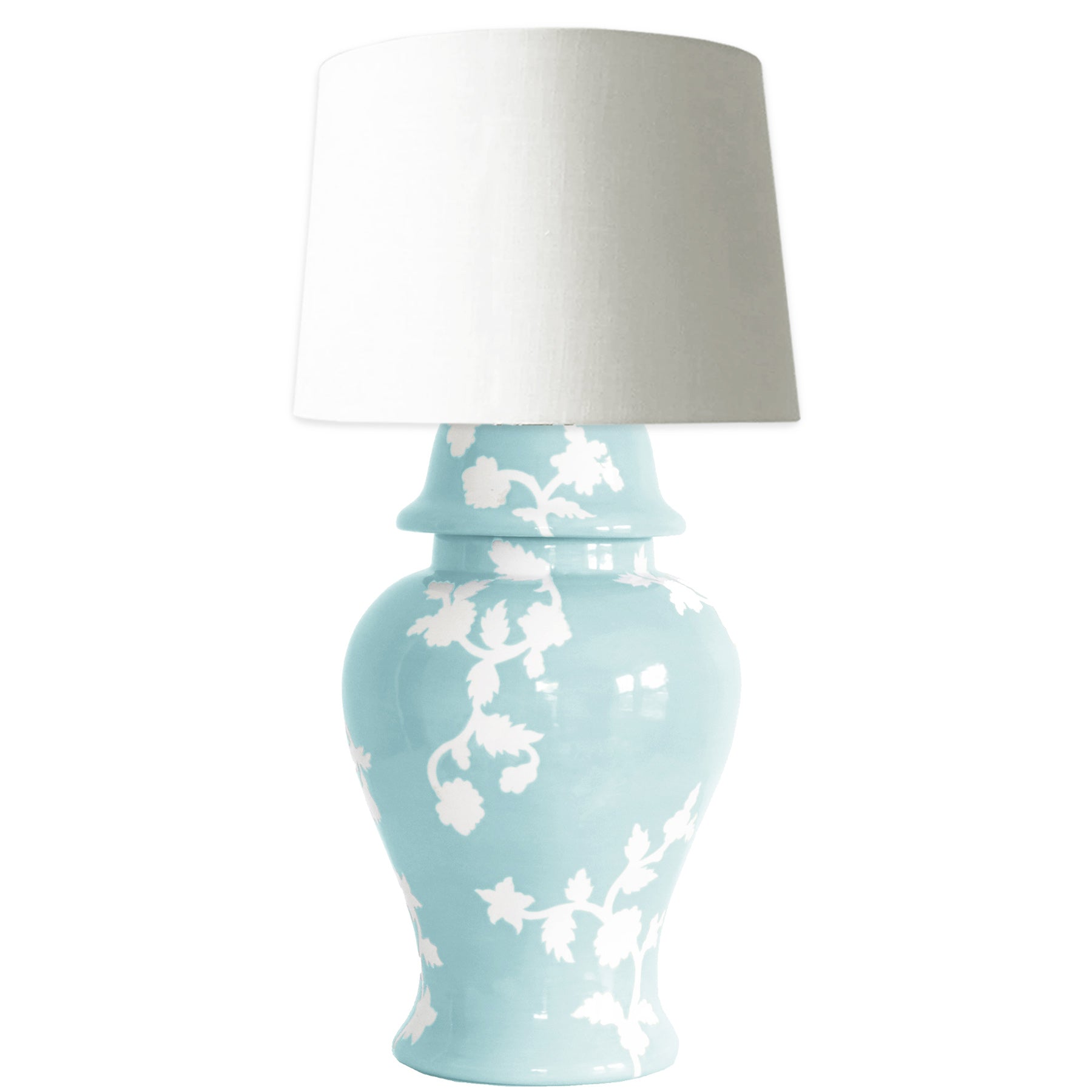 Chinoiserie Dreams Ginger Jar Lamp in Robin's Egg