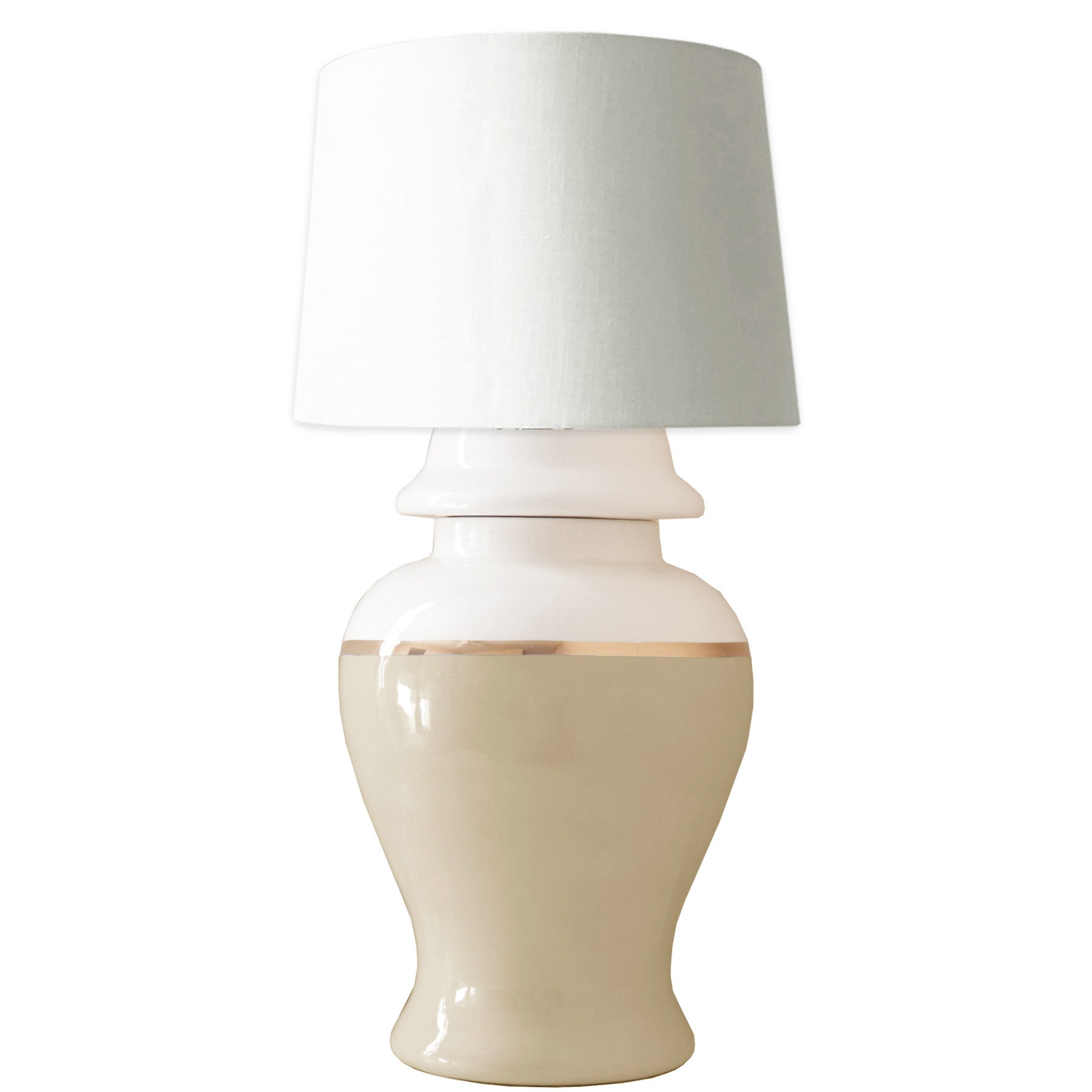 Sand Color Block Ginger Jar Lamp