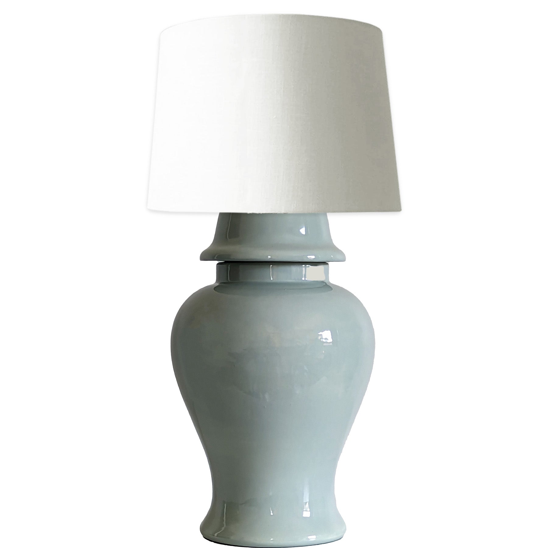 Lamb's Ear Blue Ginger Jar Lamp