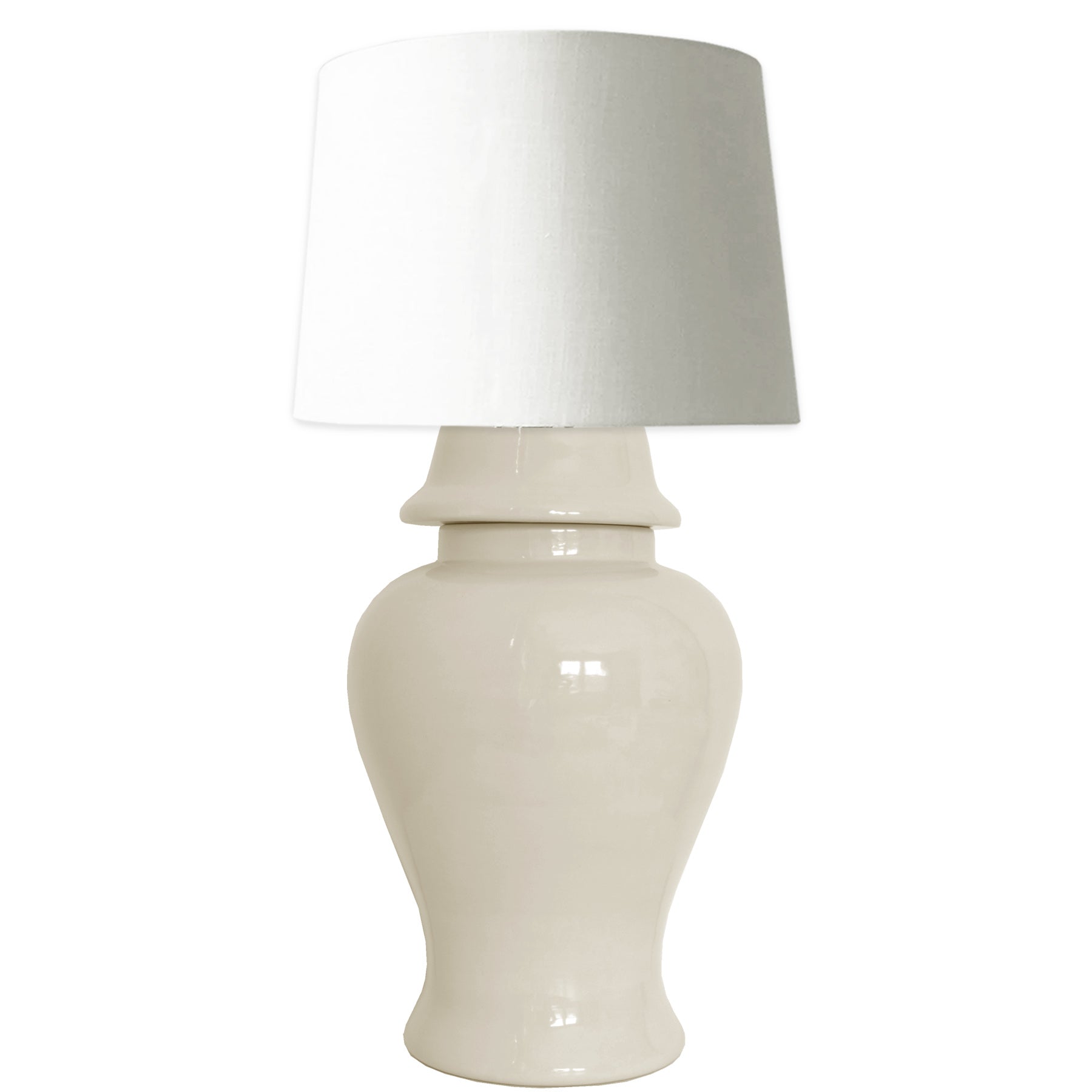 Beige Ginger Jar Lamp