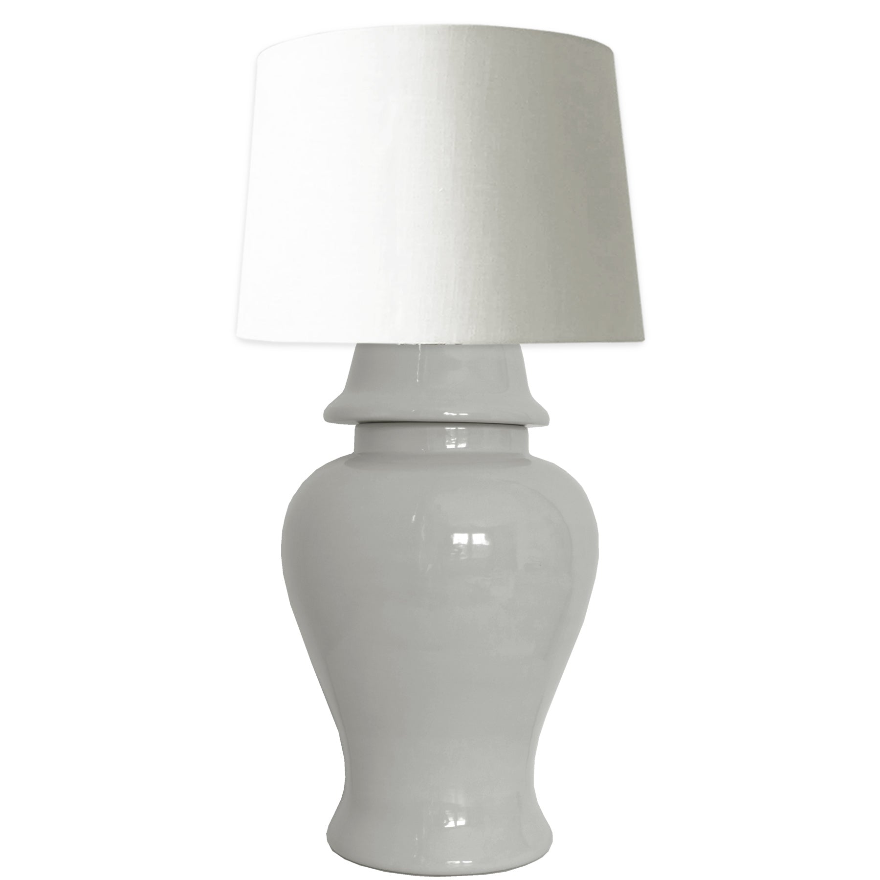 Light Gray Ginger Jar Lamp