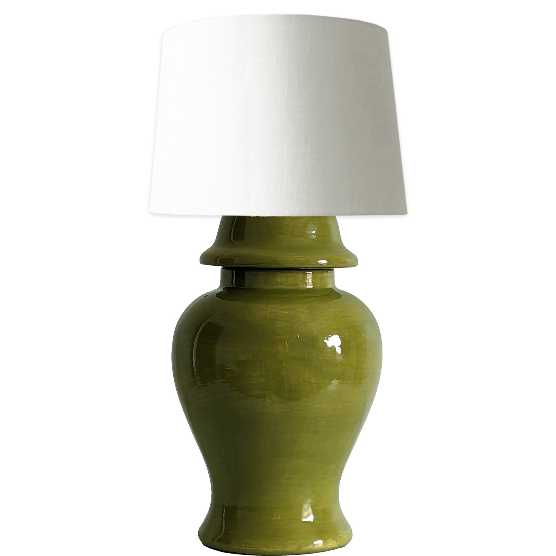 Moss Green Ginger Jar Lamp