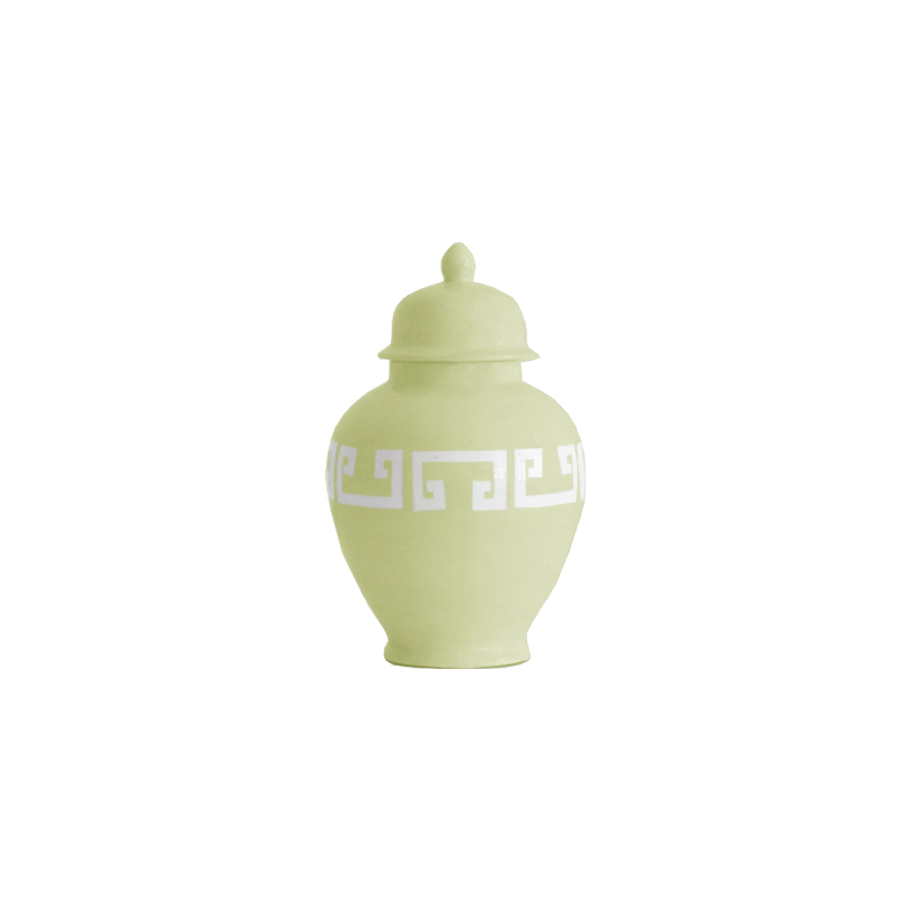 Spring Green Greek Key Ginger Jars