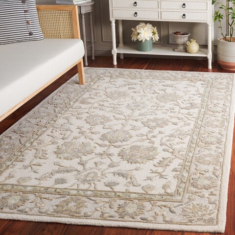 Glamour Wool Rug in Ivory and Gray