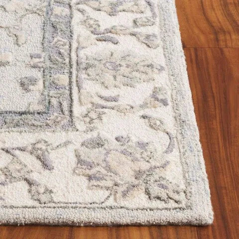 Glamour Wool Rug in Light Blue and Ivory