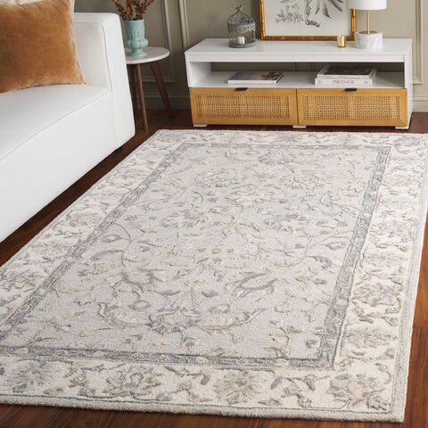 Glamour Wool Rug in Light Blue and Ivory