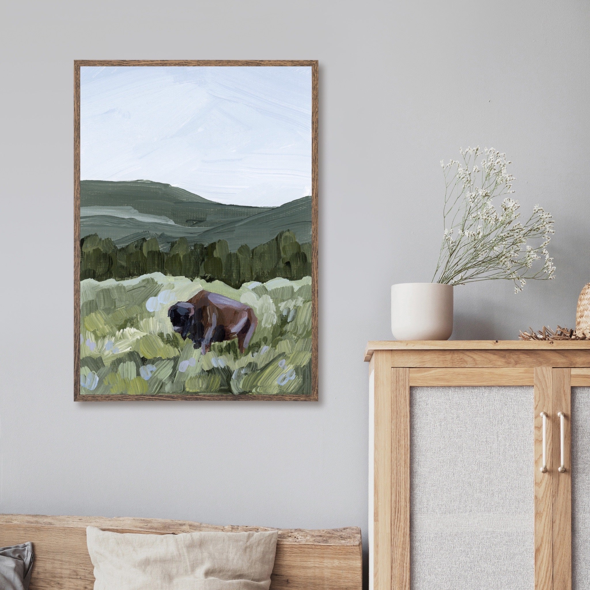 "Grazing in Yellowstone" Art Print