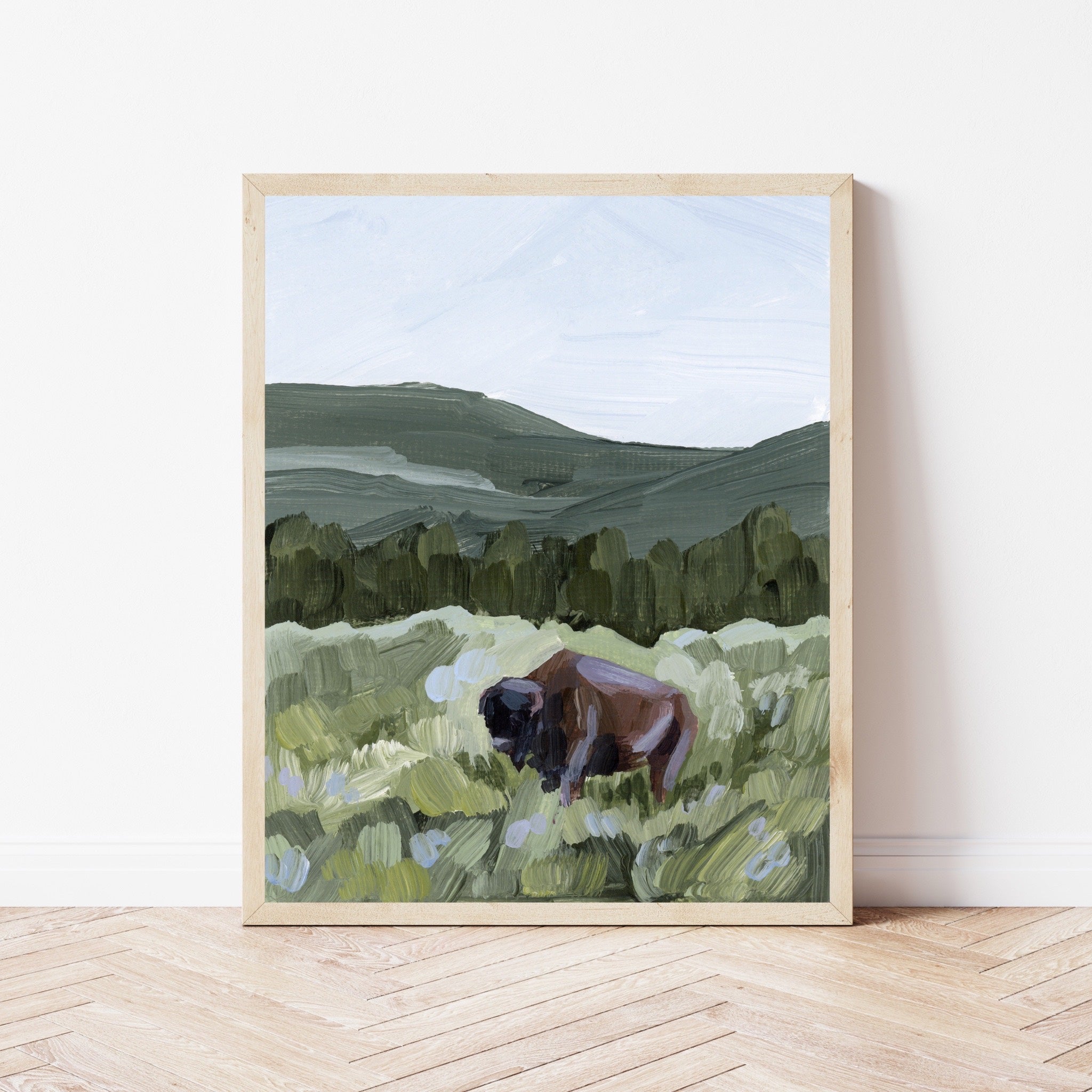 "Grazing in Yellowstone" Art Print