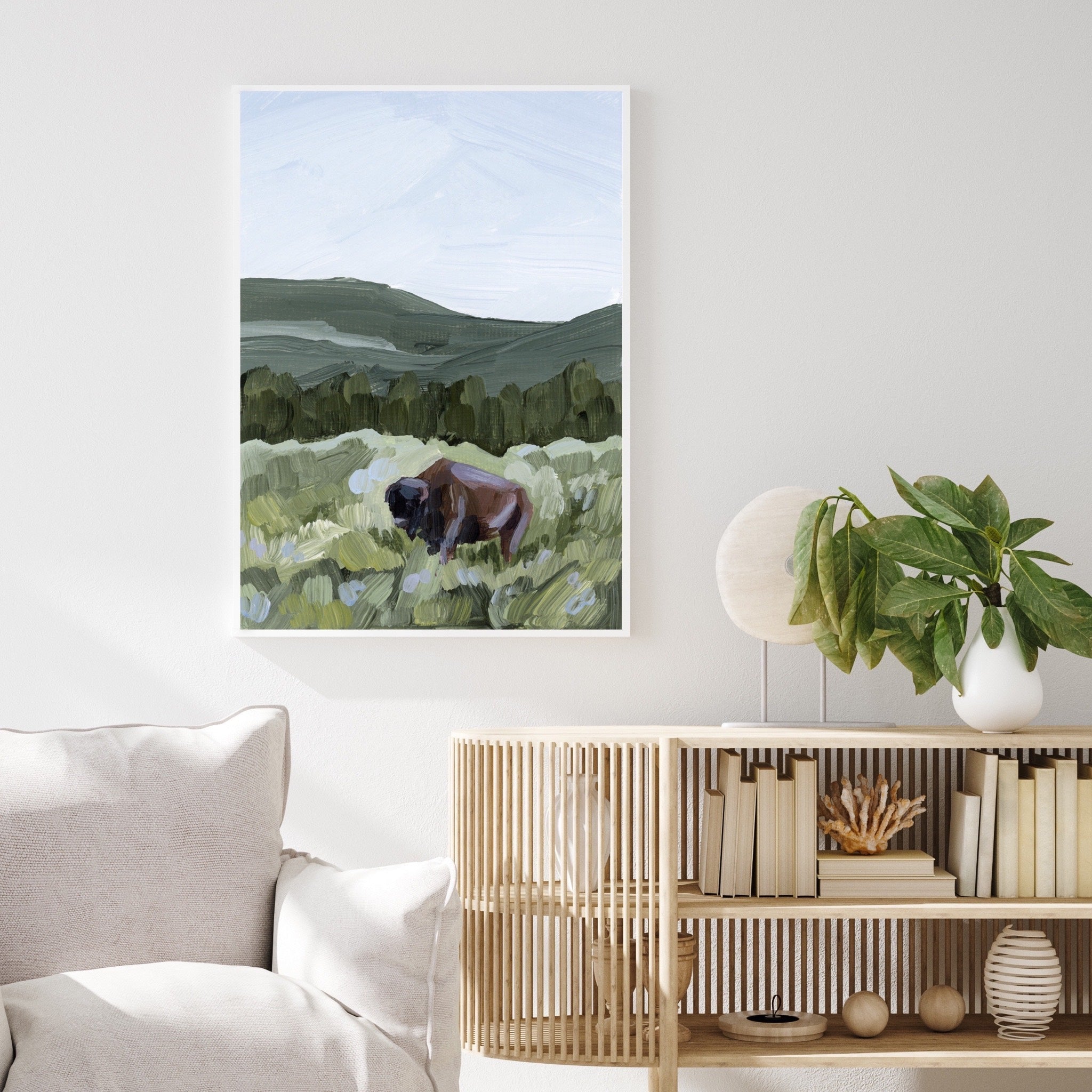 "Grazing in Yellowstone" Art Print