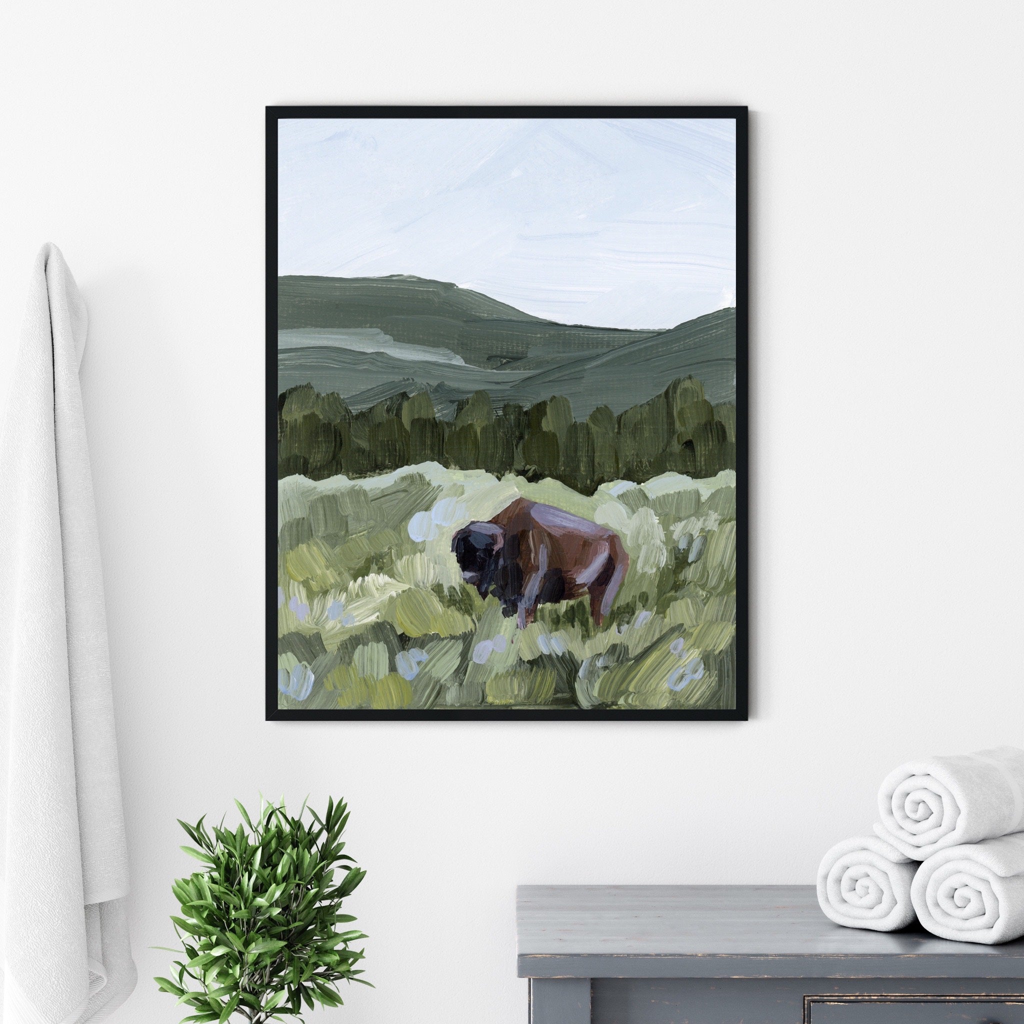 "Grazing in Yellowstone" Art Print