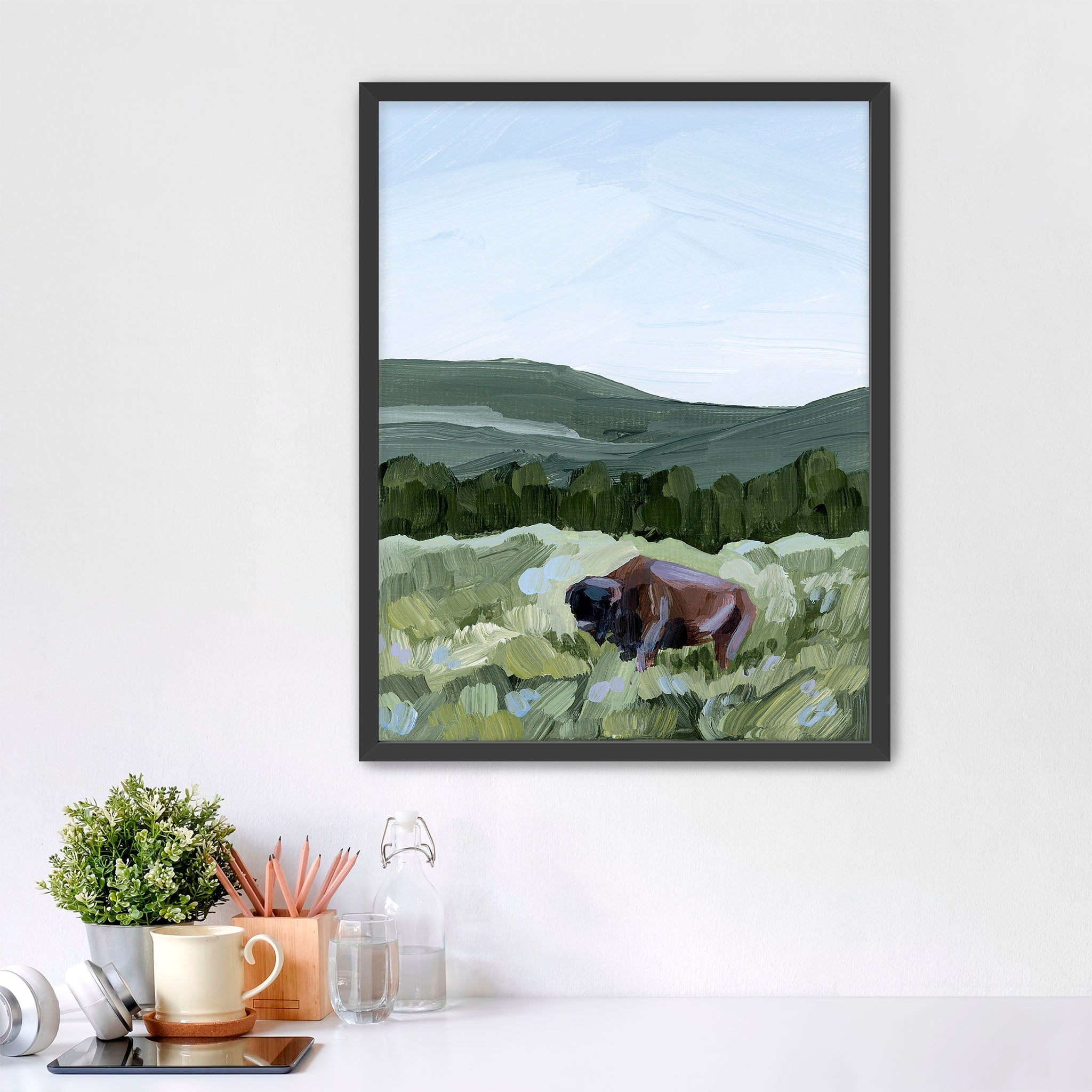 "Grazing in Yellowstone" Art Print