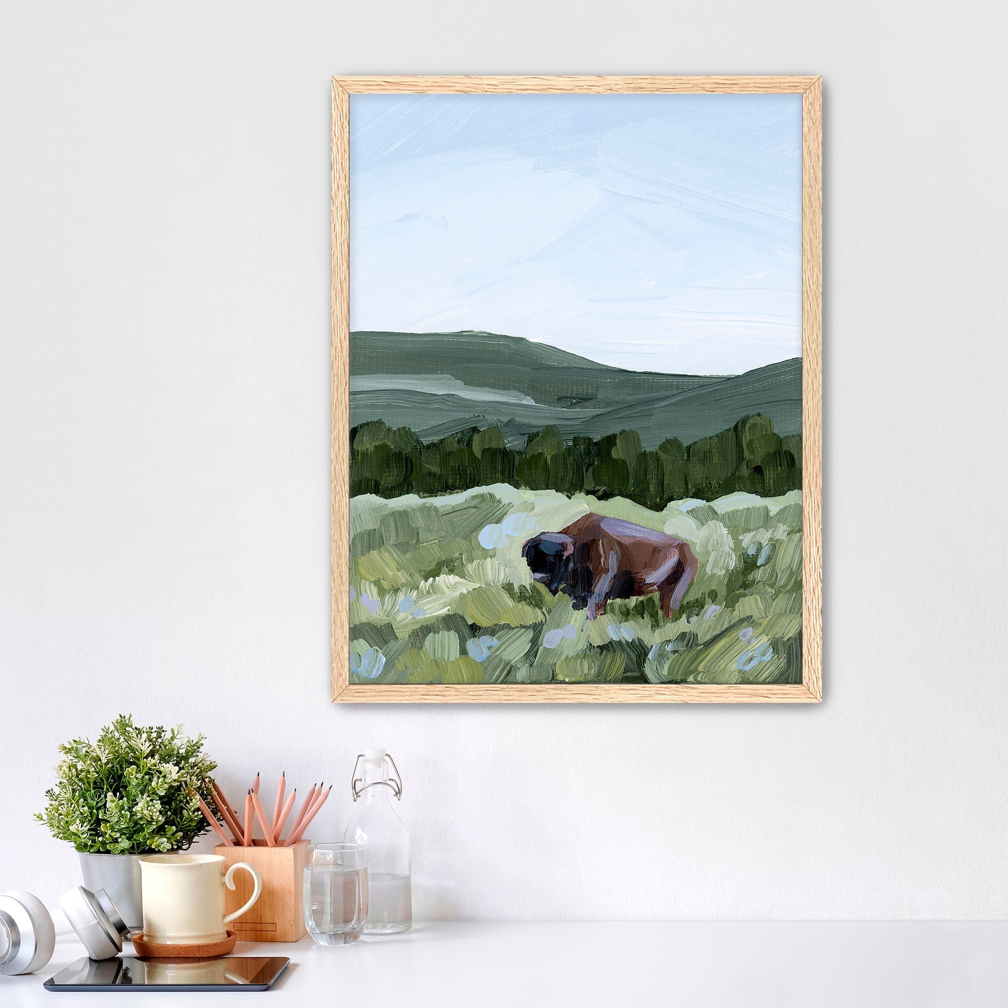 "Grazing in Yellowstone" Art Print