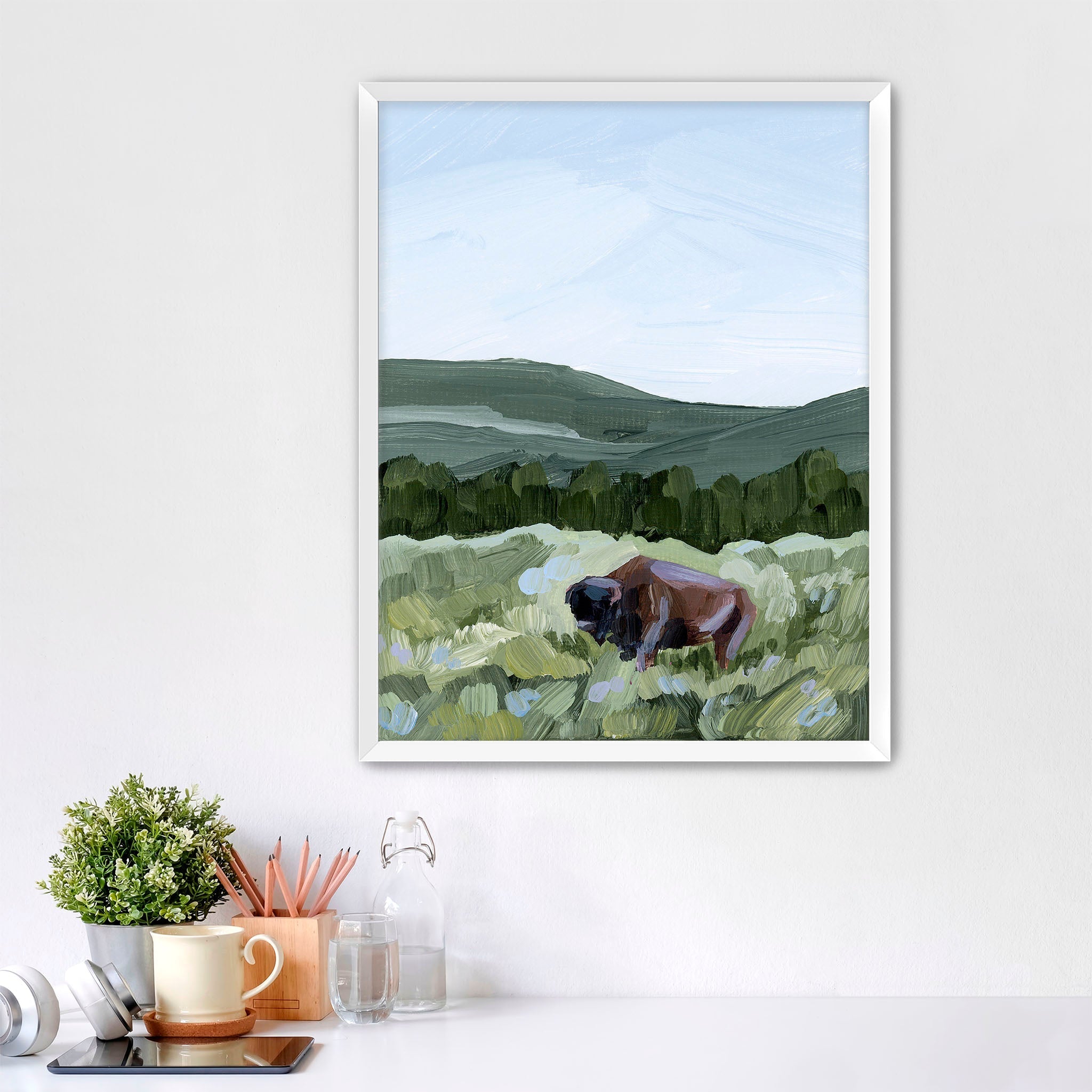 "Grazing in Yellowstone" Art Print