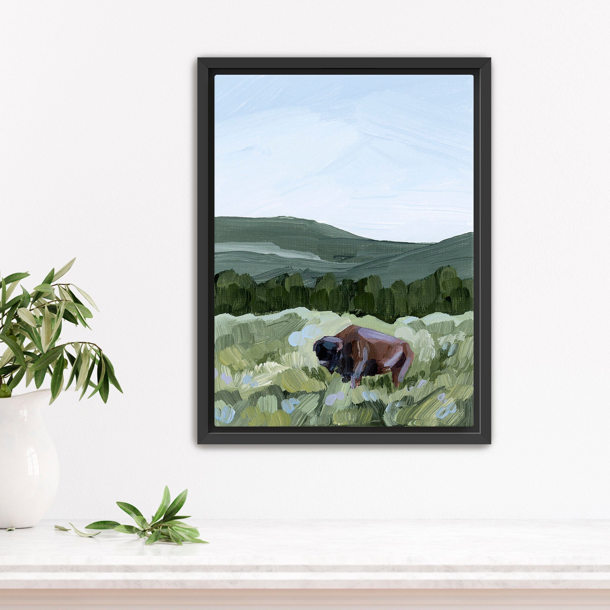 "Grazing in Yellowstone" Art Print