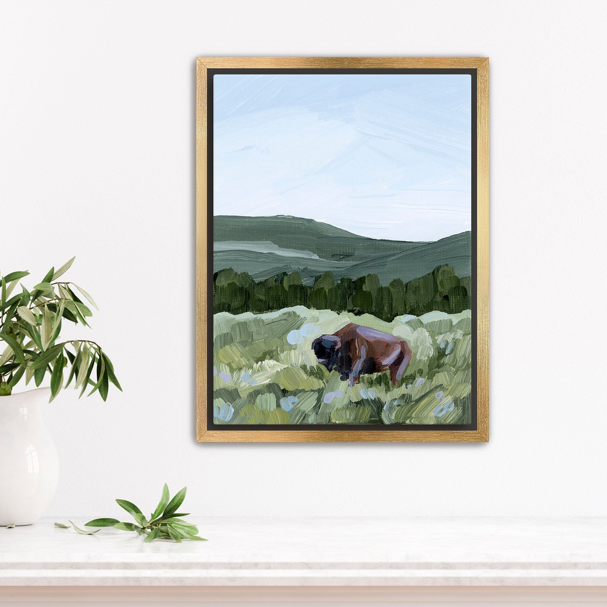 "Grazing in Yellowstone" Art Print