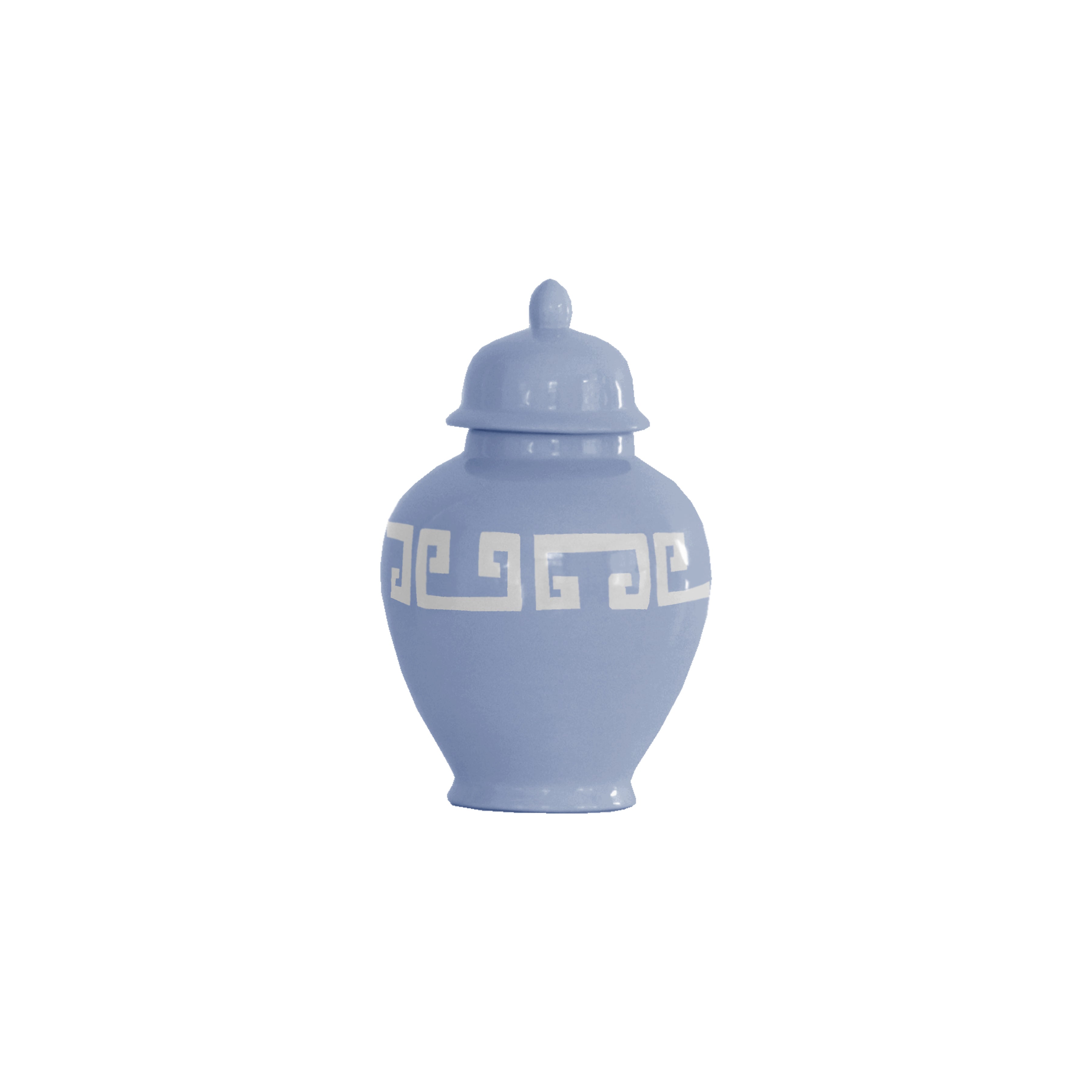 French Blue Greek Key Ginger Jars