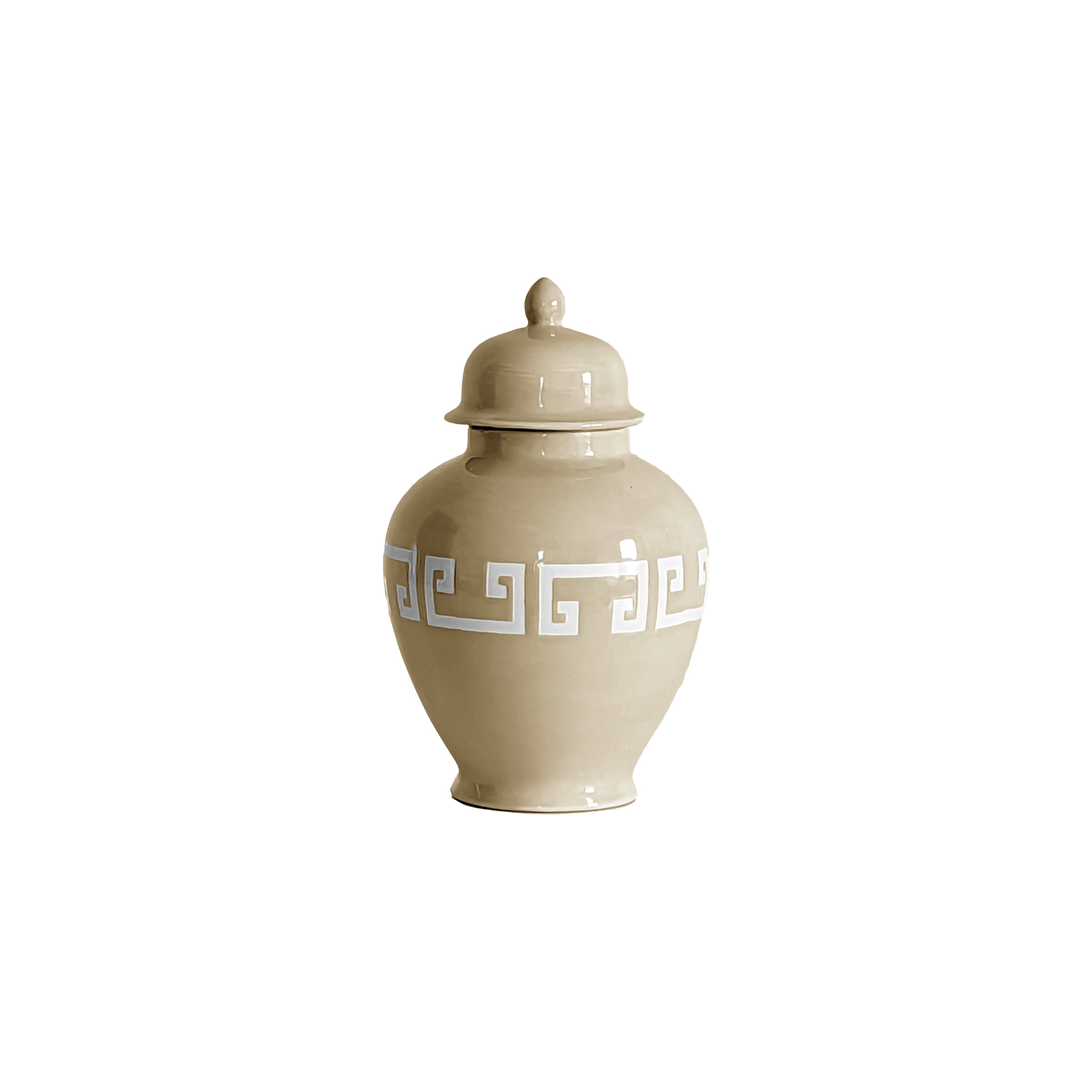 Sand Greek Key Ginger Jars