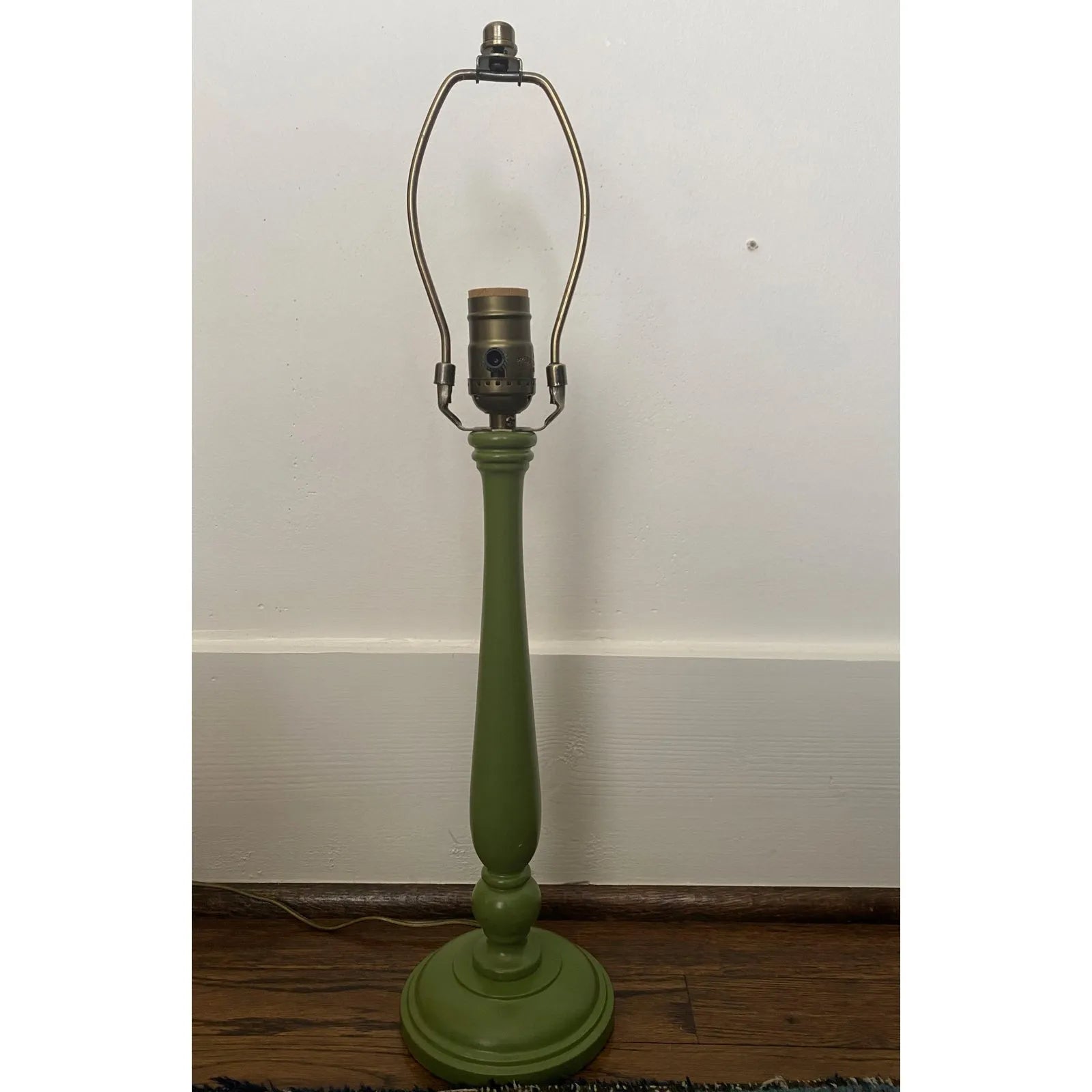 Pair of Green Candlestick Table Lamps