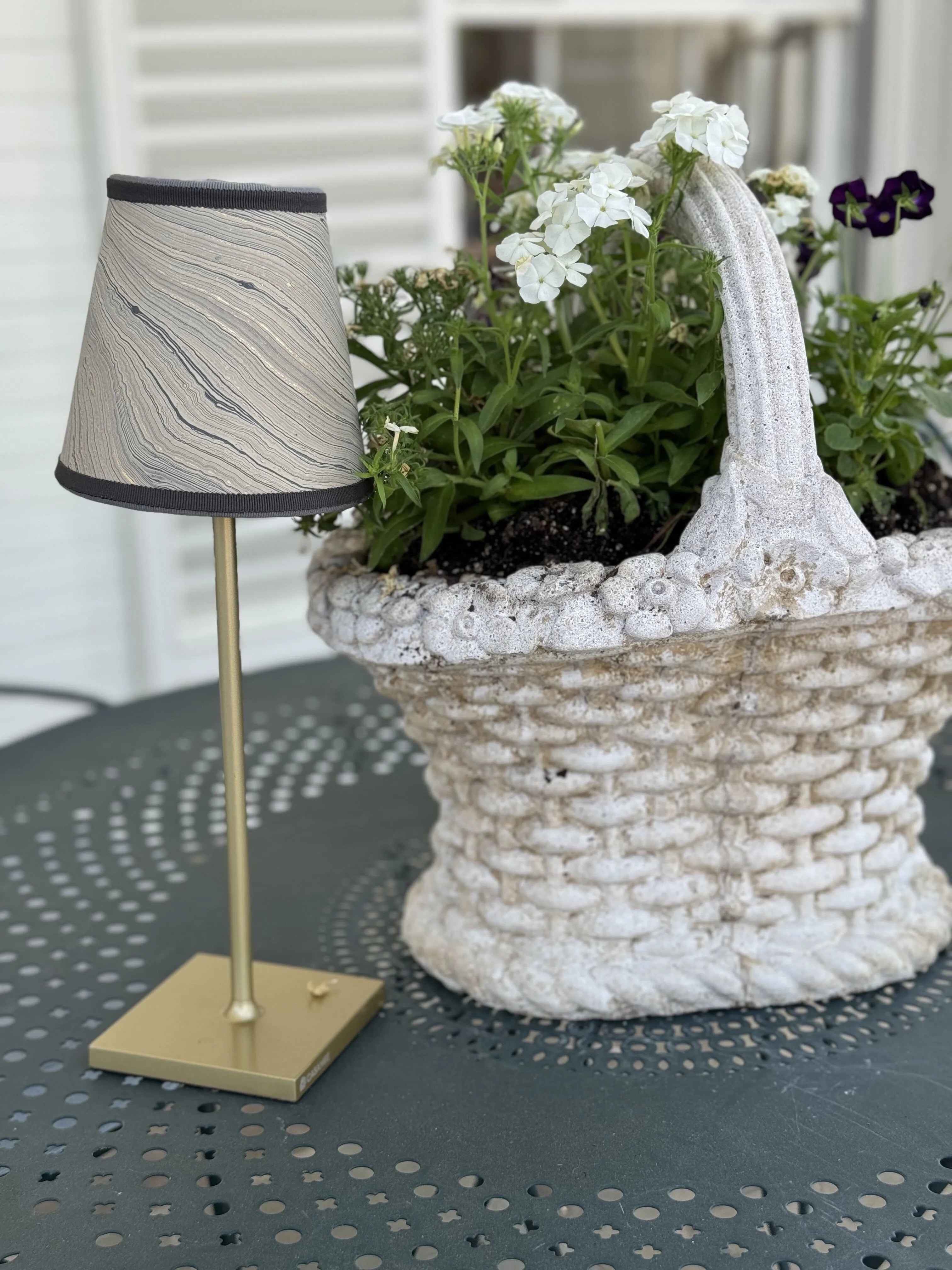 Small Marble Shade Cover in Gray